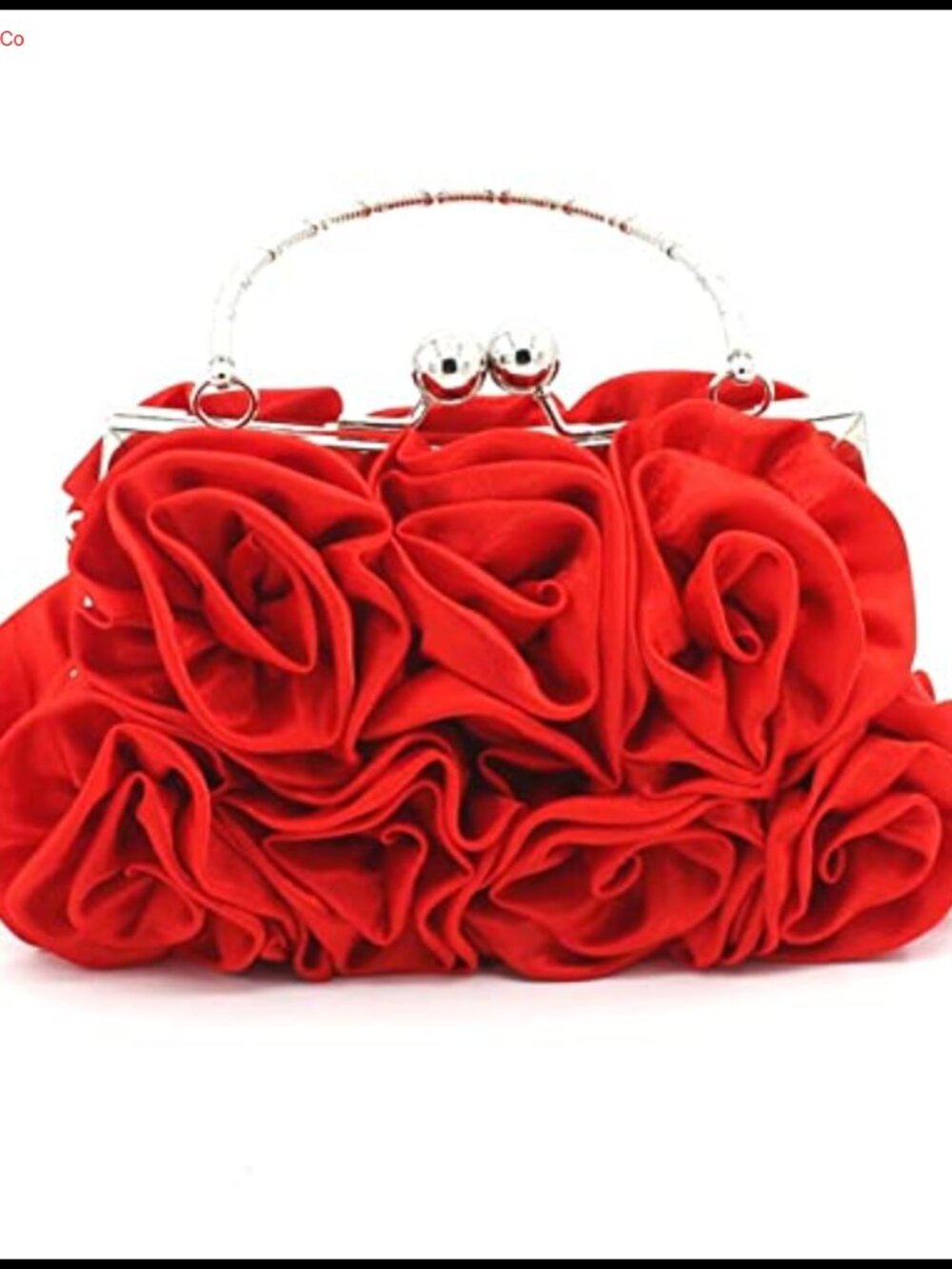 Satin Floral Evening Clutch Detachable Strap Wedding Party Purse
